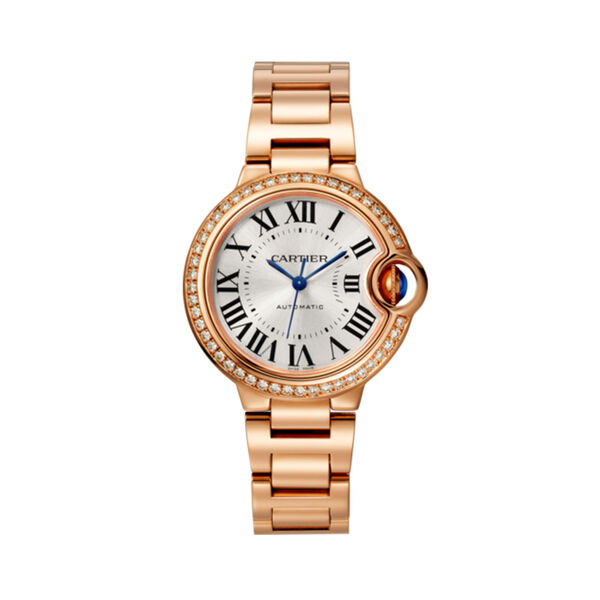 Ballon Bleu de Cartier 33 mm automatique en or rose et diamants